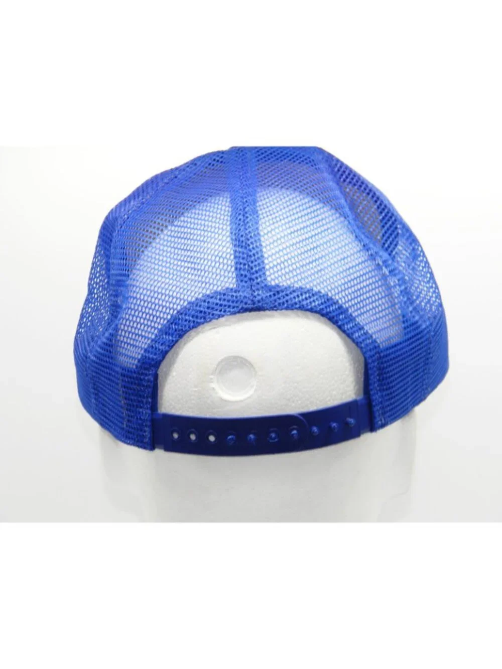 Vintage Wyoming Bison Trucker Hat Royal Blue Made in USA Mesh Snapback Cap